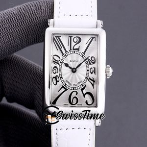 TWF Fashion Long Island Montres Collection Femme 952 QZ Cadran Argent Quartz Suisse RENATA Batterie Montre Femme Boîtier Acier Bracelet Cuir Blanc Hello_Watch HWFM