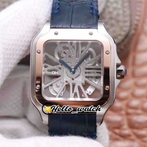 TWF Tom Holland Dumont WHSA0012 WHSA0010 Reloj para hombre Skeleton Swiss Ronda 4S20 Relojes mecánicos analógicos de cuarzo Dos tonos Cuero de oro rosa HWRX Hello_Watch