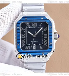 TWF V12 39.8mm WSSA0048 Reloj automático para hombre Textura azul Dial Marcadores romanos Pulsera de acero inoxidable Fecha Santo Relojes nuevos HWCAHelloWatch E276B6
