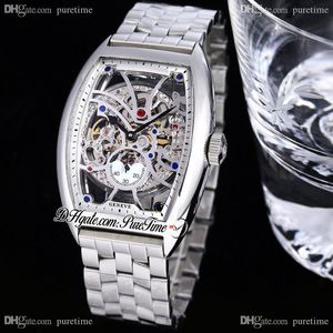 TWF V2 Vanguard V 45 A21J Automatic Mens Watch Skeleton Dial Roestvrijstalen Armband Super Edition Horloges Puretime F07A1
