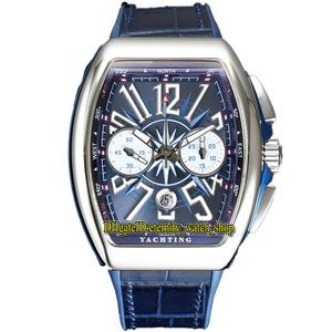 TWF V45 DT YACHT MENS Horloge Eta SA7750 Chronograaf Automatische Mechanische Stopwatch Blue Dial 316L Roestvrijstalen Case Lederen Rubber Strap Super Eternity Horloges