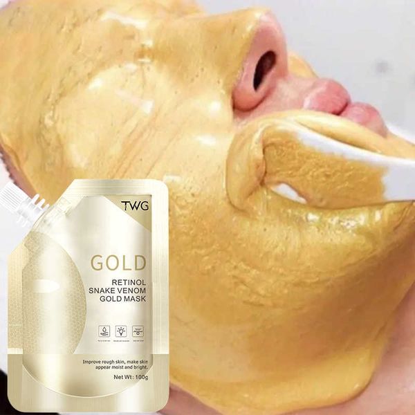 TWG RTS Gold Face Mask Mask Péptido Snake Antii Wrinkle Anti envejecimiento Retinol Suero dorado mascarilla Cuidado de la piel