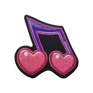 Parche Twice the Love Music Note, tema musical, parches bordados para planchar o coser, 2,75x3 pulgadas, envío gratis