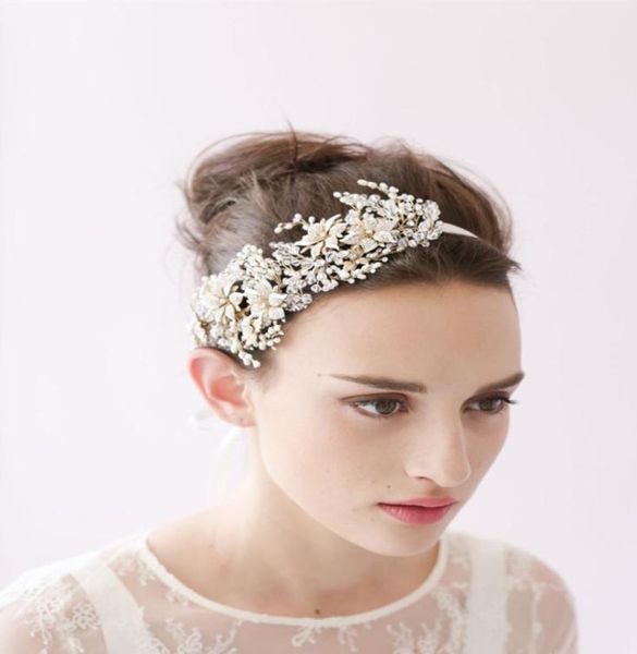 Twigs Honey Wedding Wedding Accesorios para el cabello con perlas CRISTAL Mujeres Joyas para el cabello Tiaras de novia Tiaras de novia BWHP0269630640