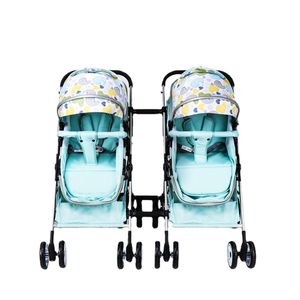 Poussette bébé jumelle Portable haut paysage peut s'asseoir et se coucher fendu Double chariot pour enfants poussette en gros bébé