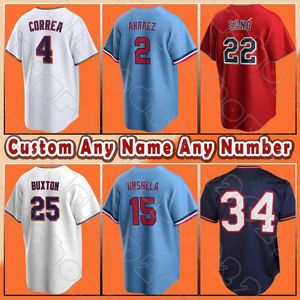 Jumeaux Byron Buxton Luis Arraez Baseball Maillots Carlos Correa Miguel Sano Jorge Polanco Minnesota Gio Urshela Gary Sanchez Sonny Gray Max Kepler Harmon Killebrew