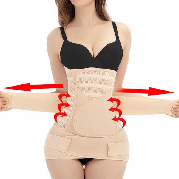 Twinso 3 en 1 Bande de ventre post-partum Femmes enceintes Ventre Ventre Polvis Ceinture Wrap Wait Trainer Postnatal Bandage Strap Body Shaper X0713