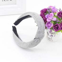 Twist Koreaanse Fluwelen Hoofdband Dames 2018 Bow Knot Cross Tie Haarband Vintage Hoop Hoop Meisje Solid Harajuku Kleurrijke Nieuwe # 9