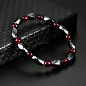 Twisted Beads Health Magnetic Hematiet Bracelet Black String Polstand Bangle manchet voor vrouwen Men Men Mode Jewelry Will en Sandy