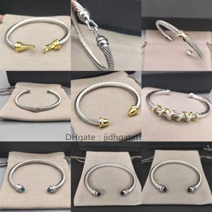 Zilver Gedraaide Manchet Bangle Mode Mannen Armbanden Bedelarmband haak 5 MM Draad Vrouw Designer Kabel Heren Sieraden Prachtige Eenvoudige Sieraden Accessoires voor Vrouwen