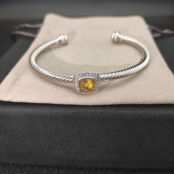 Twisted DY bracelet pour hommes ouverture réglable diamant femme bracelet designer bijoux de luxe bracelet pour femmes argent câble fil ornement zh148 B4