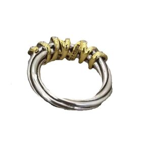 Twisted DY Vintage Band Designer Trouwringen voor Vrouwen Mannen Gift Diamanten Sterling Sier Mode 14k Gold Plating Engagement Dy Ring Sieraden