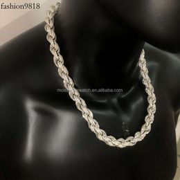 Twisted Moissanite Rope Chain S 10K 14K vast Gold Hip Hop Men Sieraden Cubaanse ketting Iced Out Vvs Diamond Touwketting