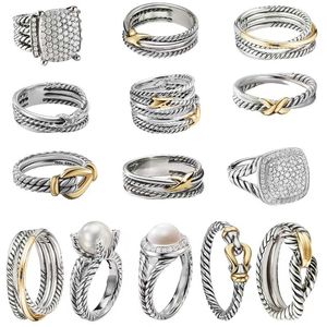 Twisted Ring for Women 1: 1 Hoogwaardige trouwringen verlovingsstation Cable Collection Vintage Ethnic Loop Hoop Punk Designer Sieraden Fashion Gift