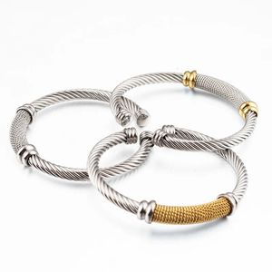 Bracelet torsadé réglable en acier inoxydable pour femmes, boule de mariage, bijoux de luxe, accessoires, cadeaux ami 240307