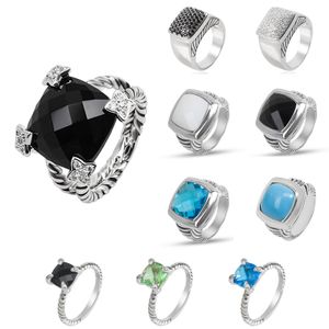 Salles de fil torsadé anneaux noirs prismatiques de la mode pour femmes plaqués micro diamants styles polyvalents tendance