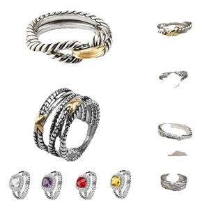 Twisted Vrouwen Gevlochten Designer Ringen Heren Mode-sieraden voor Cross Klassieke Koperen Ring Draad Vintage X Engagement Anniversary Gift