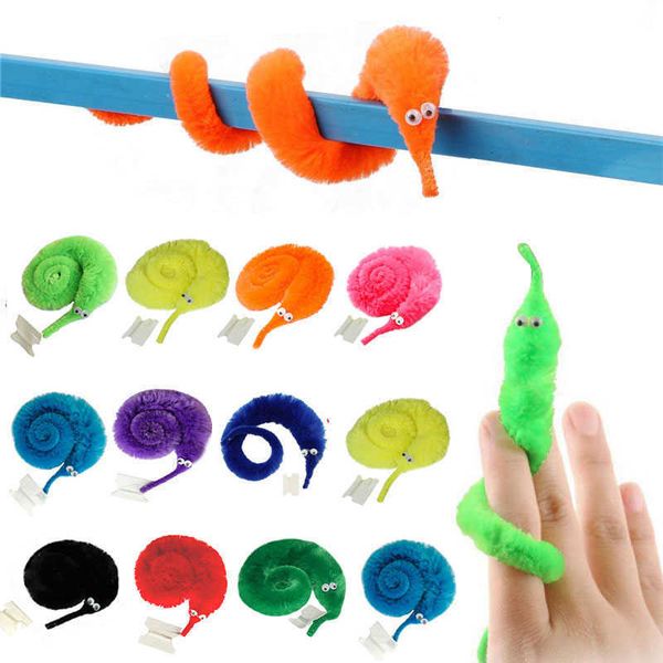 Twisty worm juguetes mágicos para niños regalos de fiesta gusanos peludos en cuerdas magos de Navidad y Halloween trucos nuevos y extraños