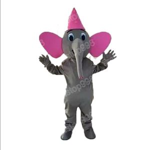 Costume d'éléphant à deux grandes oreilles, mascotte, personnage de dessin animé, unisexe, taille adulte, accessoires publicitaires, fête de noël, tenue d'extérieur