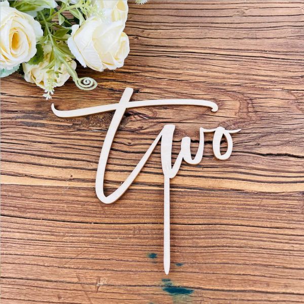 Two Cake Topper 2nd First Birthday Fête de deux ans Baby Shower Girl Boy Couples et Mariage Anniversary Decoration