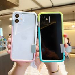 Two-Color Frame Mobiele telefoon Case voor 12 Pro Max Transparent Anti-Drop Creatieve TPU Beschermhoes Gratis verzending