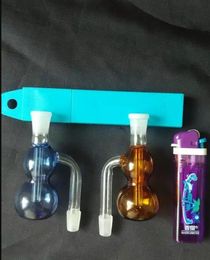 Deux couleurs bong verre pot gourde accessoires, tuyaux colorés Smoking Tubes en verre courbé huile brûleur Pipes Pipes eau Dab Rig verre Bongs Pi