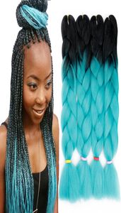 Twee kleuren Ombre Kanekalon Synthetische vlechten Jumbo Braid Hair Extensions 24 inch 100gpack Xpressie Braiding Hair Crochet Box BRA9798011