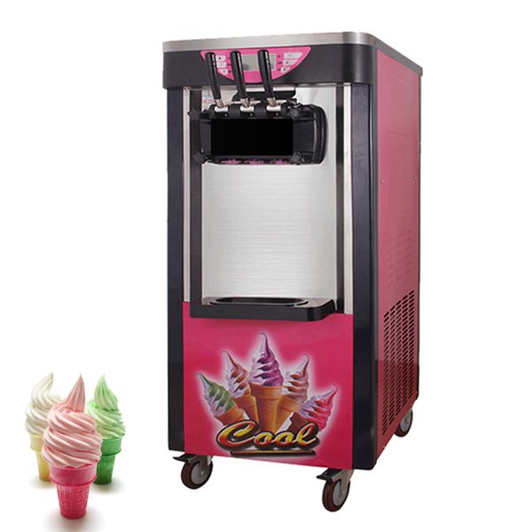 Máquina para hacer helados suaves de dos colores para tienda de postres, máquina expendedora de helados de acero inoxidable