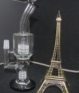 deux fonctions double pneu couleur noire bongs en verre eau nouveau percolateur avec clou en titane et bol en verre dôme joint 14.4mm