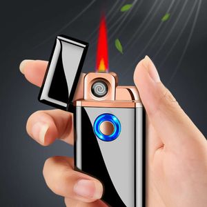 Deux fonctions de briquet électronique USB à deux fonctions avec torche à réaction rechargeable sans gaz plus léger pour cadeau de Noël