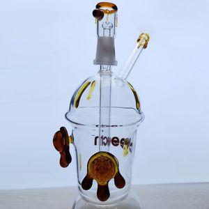 Twee functie Glass Hookahs Heady Bong Dikke perc 14 mm Banger Blue Roze Dab Rig Bubber Water Pijpen Recycle