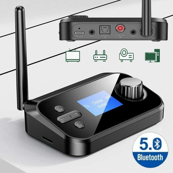 Carte Bluetooth TF deux en un, convertisseur Coaxial à Fiber optique, émetteur-récepteur avec écran d'affichage
