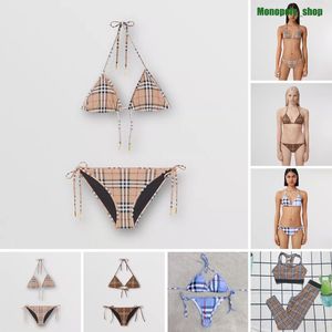 Dos piezas íntimas Bikinis Diseñador Traje de baño de tres puntos para mujer Letras completas Verano Playa Trajes de baño Traje de baño S-XL