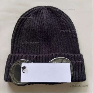 Bonnet coupe-vent CP à deux lentilles pour hommes, masque d'extérieur tricoté en coton, casquette de crâne décontractée, chapeaux noir et gris, société 727