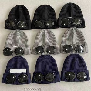 Deux Lentilles Lunettes Lunettes Bonnets Hommes Chapeaux Tricotés Crâne Caps En Plein Air Uniesex Hiver Bonnet Noir Gris Bonnet6bst