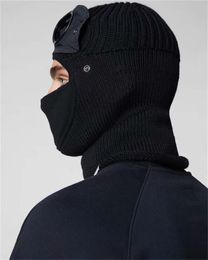 Twee lens windscherm capuchon mutsen outdoor katoen gebreid winddicht heren gezichtsmasker casual mannelijke schedelkappen hoeden zwart grijs van hoge kwaliteit