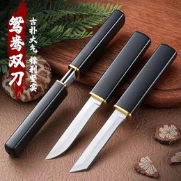 Twee één moeder en zoon dubbele Dragon Fixed Blade Japaness Style Utility Pocket Tactical Military Camping Portable EDC Knife Survival Tools 2 in 1