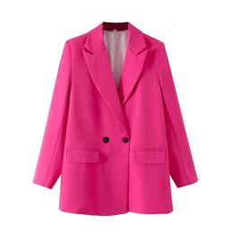 Manteau de costume à revers croisé à manches longues de Style professionnel deux pièces pour femmes en différentes couleurs 230324