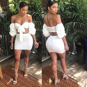 Tweede stukjurk 2019 Summer dames kleding sexy tube top strakke fit warme riem tweedelig jurk y240508