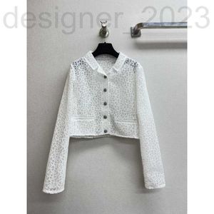 Tweedelige kledingontwerper 24 Zomerproduct Kleine geurige windkant camellia pailletten half rok jas witte set voor vrouwen wd7t