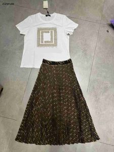 Tweedelig jurk Designer Dames Dress Brand Dames Summer Mode Drukmeisje Girl jurken Dames geplooide rokken nieuw