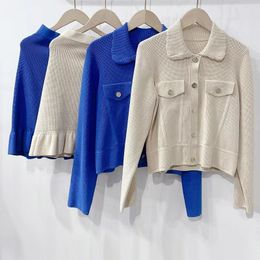 Robe deux pièces élégante et confortable automne hiver à manches longues en tricot jupe cardigan 230321