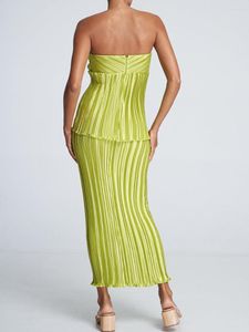 Robe deux pièces femmes élégantes S 2 pièces ensemble bustier bustier élégant et jupe longue moulante ensemble