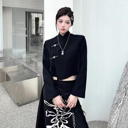 Tweedelige jurk Mode jasje A-lijn rok Chinese stijl bedrukte vrouw Slim Fit kostuum Deux Pieces Femme