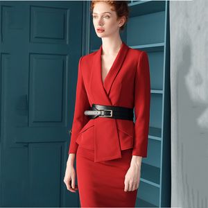 Tweedelige Jurk Hoge Kwaliteit Kantoor Dame Rok Pak Vrouwen 2024 Elegante Mode Ontwerp Slanke Zakelijke Kleding Stijlvolle Slijtage Broek 230914