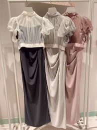 Tweedelige jurk Kuzuwata Japans 2023 Zomerconjunto femenino gegolfd perspectief omgekeerde slanke taille band Peice sets 230506