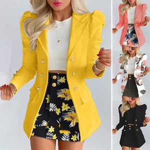 Tweedelige Jurk Kantoor Dame Pak Lange Mouw Effen Kleur Jas Mini Rok Tweedelige Set Lente Herfst Vrouwelijke Casual Vrouwen Sets 230615