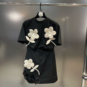 Robe de deux pièces PRÉPOMPPUP SUMME COUPE COURRIE OPLIQUES NOUCHE BLACK LOBE T-SHIRT Mini jupe Set Femmes Outfits GF866 230504