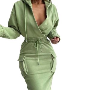 Ensemble de robes en deux pièces élégant jupe de pull-paille