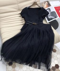 Tweedelige jurk zomercollectie elegante dame mesh tule midi-rok bijpassende tweedelige set 230927